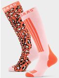 Miniaturka Poederbaas, Panther Ski Socks 2-pack skarpety narciarskie 2-pack unisex Orange Multi multicolor, pomarańczowy 