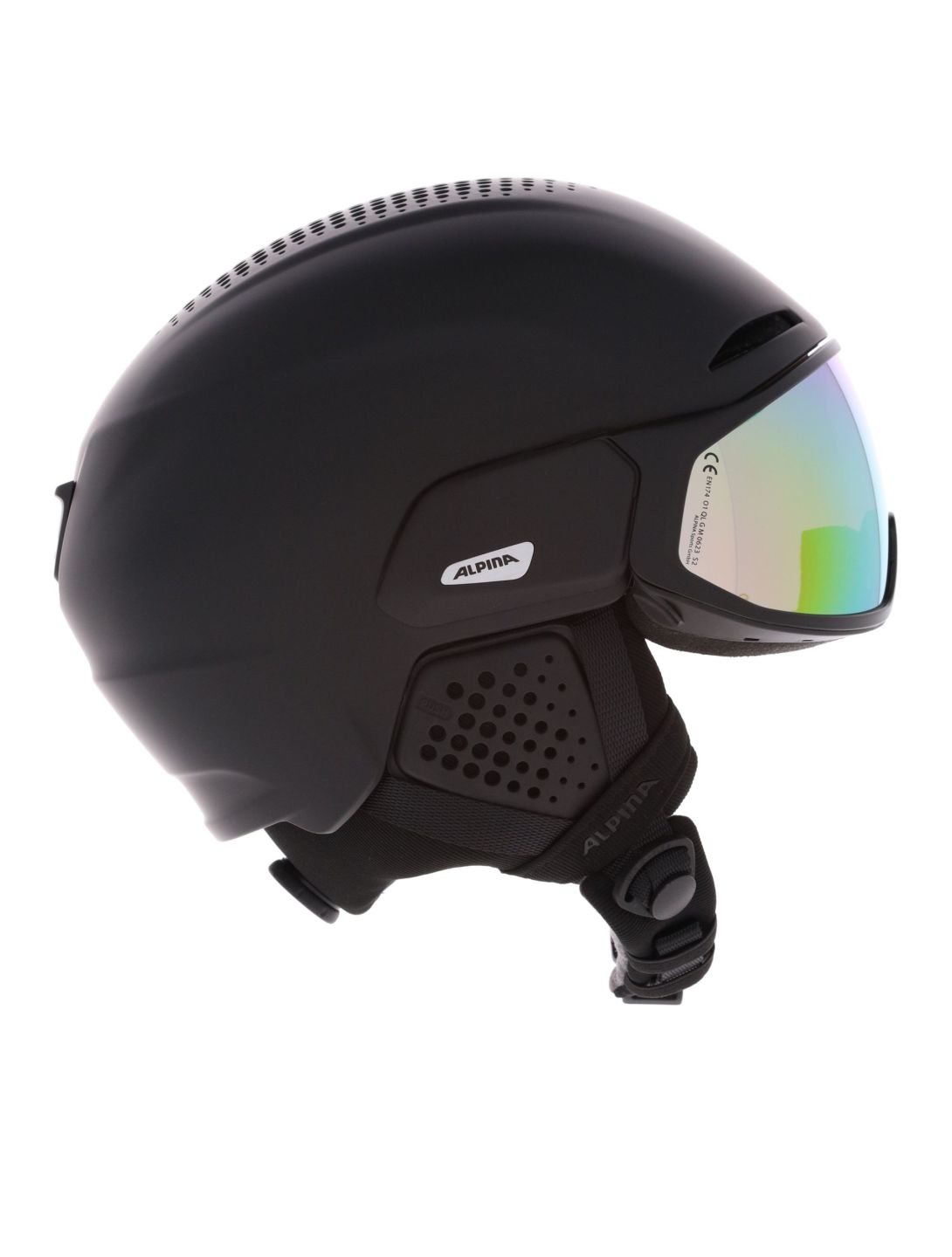 Alpina, Alto Q-Lite kask z szybą unisex Black Matt (Gold Mirror) czarny 