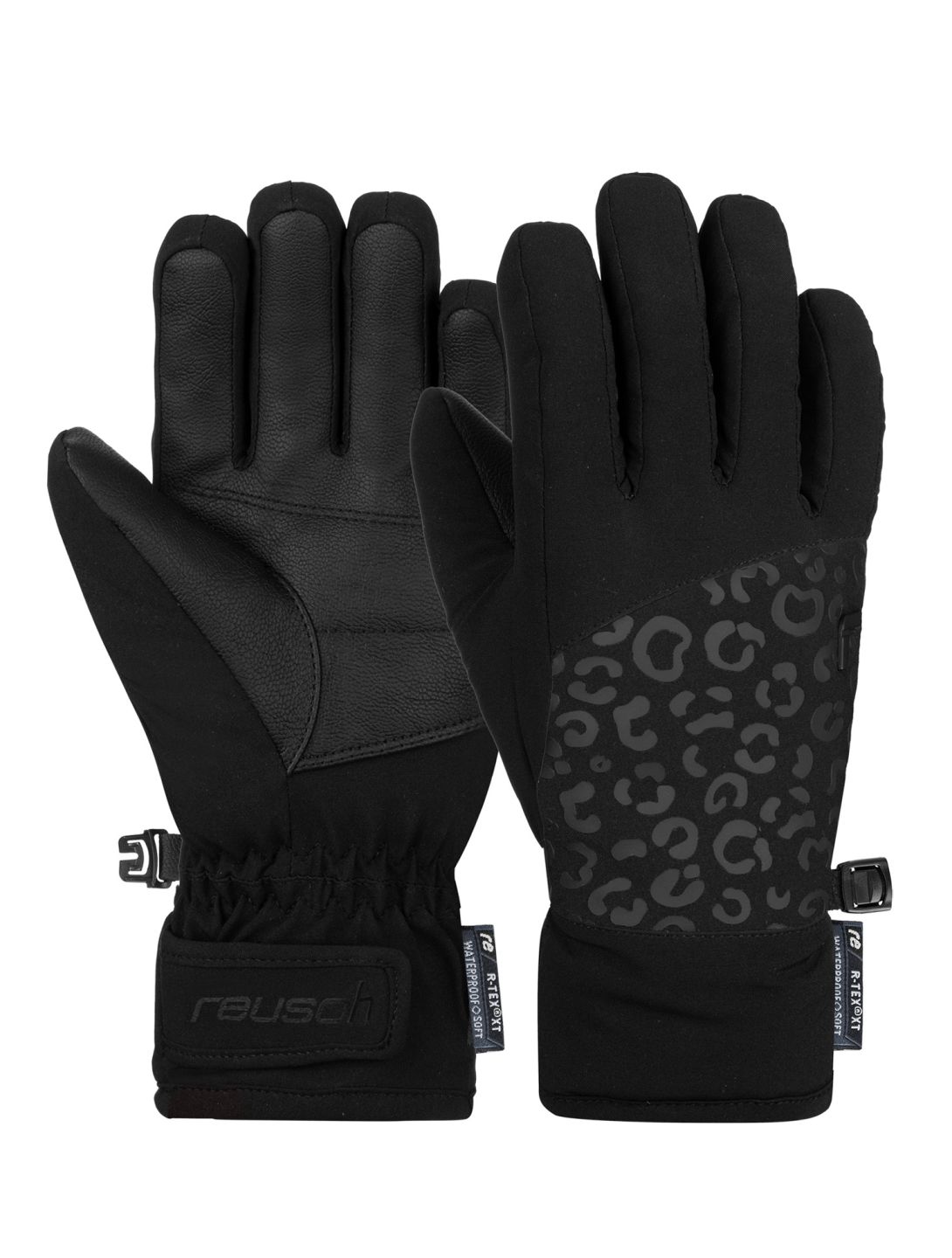 Reusch, Beatrix R-TEX® XT rękawiczki dzieci Black / Black Leopard czarny 