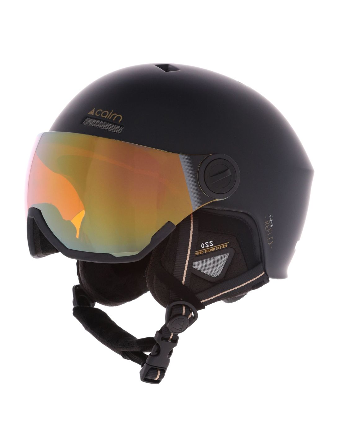 Cairn, Reflex Visor kask z szybą unisex Mat Black Gold czarny 