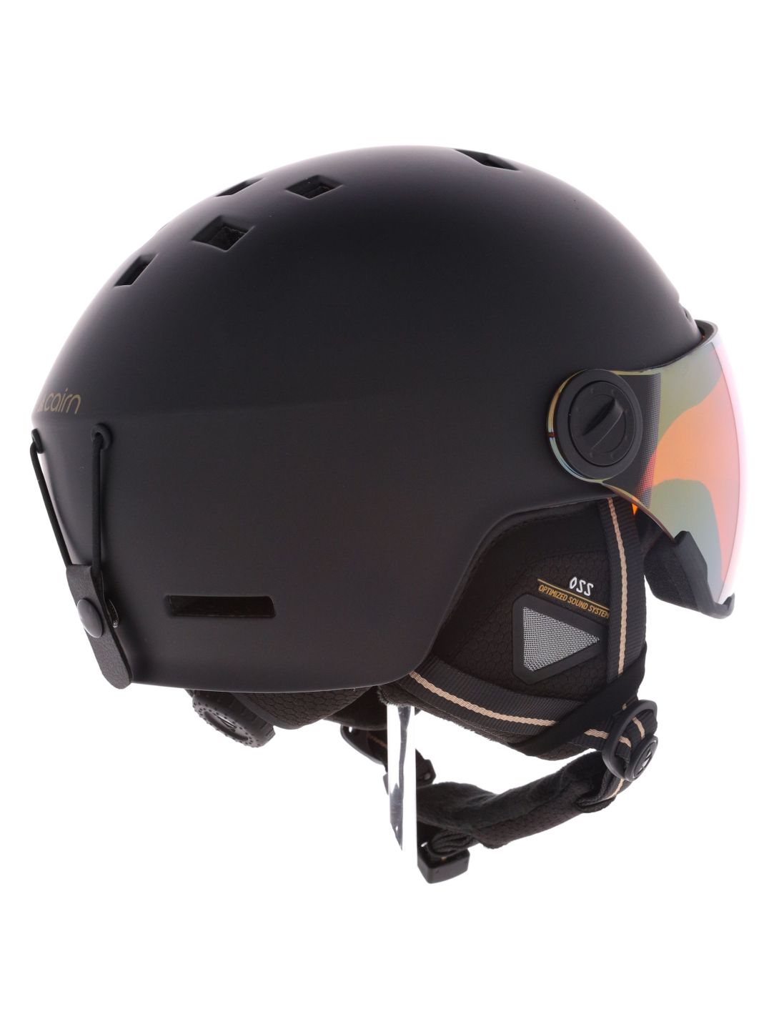 Cairn, Reflex Visor kask z szybą unisex Mat Black Gold czarny 