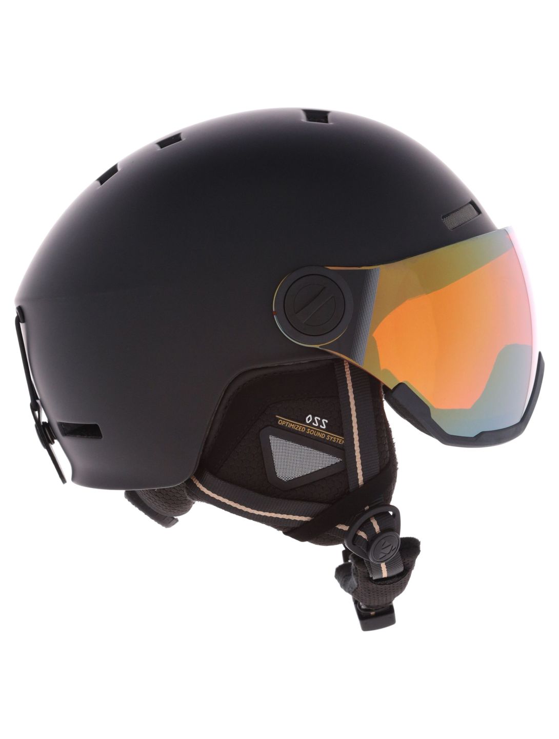 Cairn, Reflex Visor kask z szybą unisex Mat Black Gold czarny 