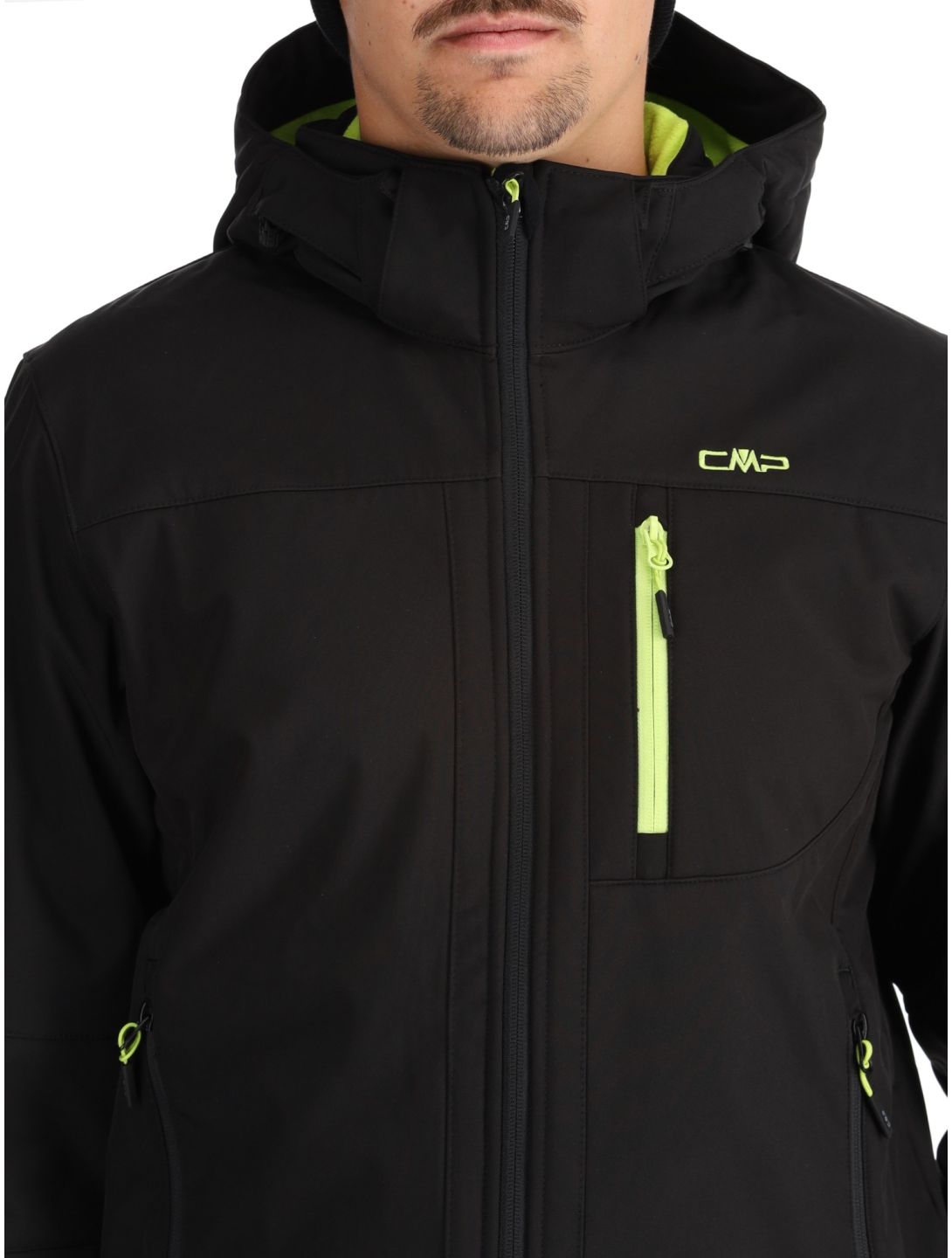 CMP, 3A01787N kurtka softshell mężczyźni Black / Acid czarny 