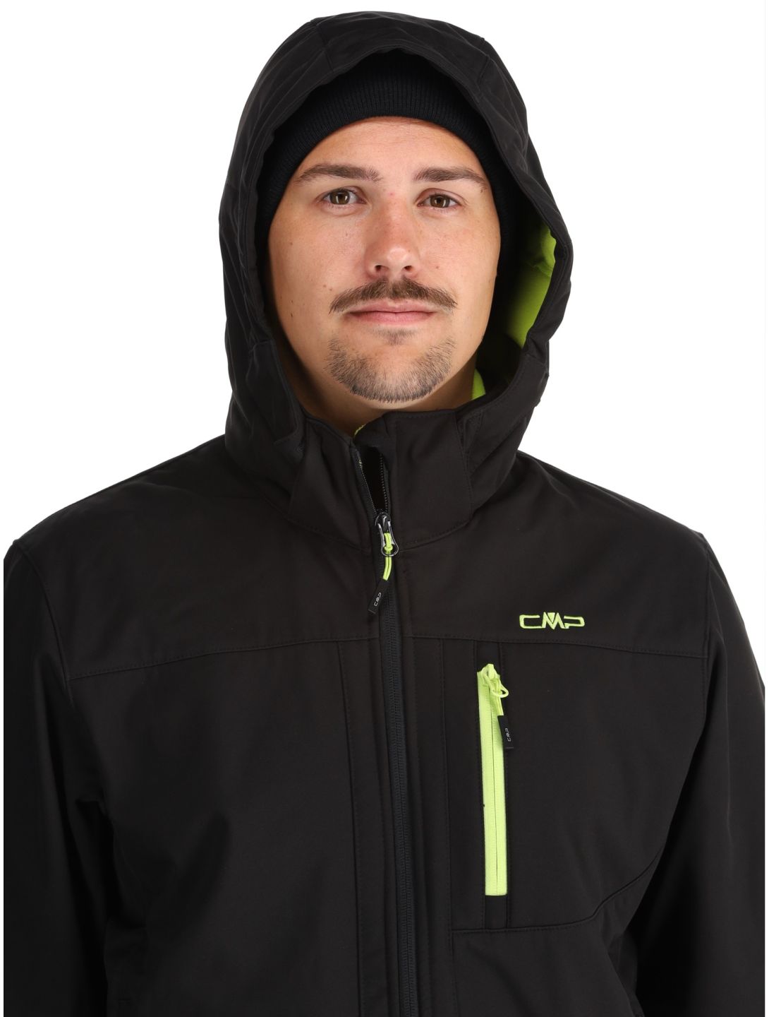 CMP, 3A01787N kurtka softshell mężczyźni Black / Acid czarny 