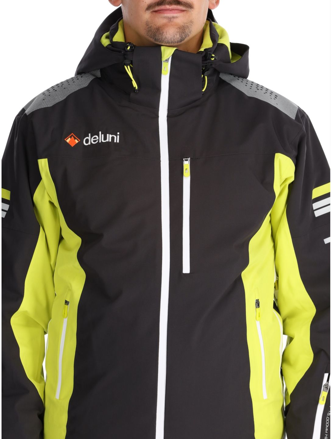 Deluni, Challenger 4 kurtka narciarska mężczyźni Black / Yellow Lime czarny, żółty 