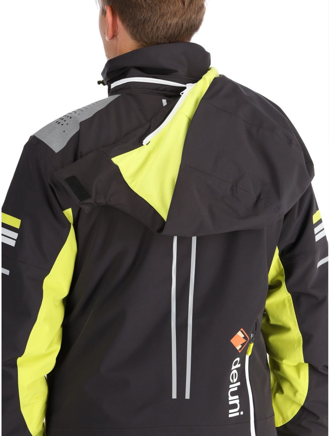 Deluni, Challenger 4 kurtka narciarska mężczyźni Black / Yellow Lime czarny, żółty 