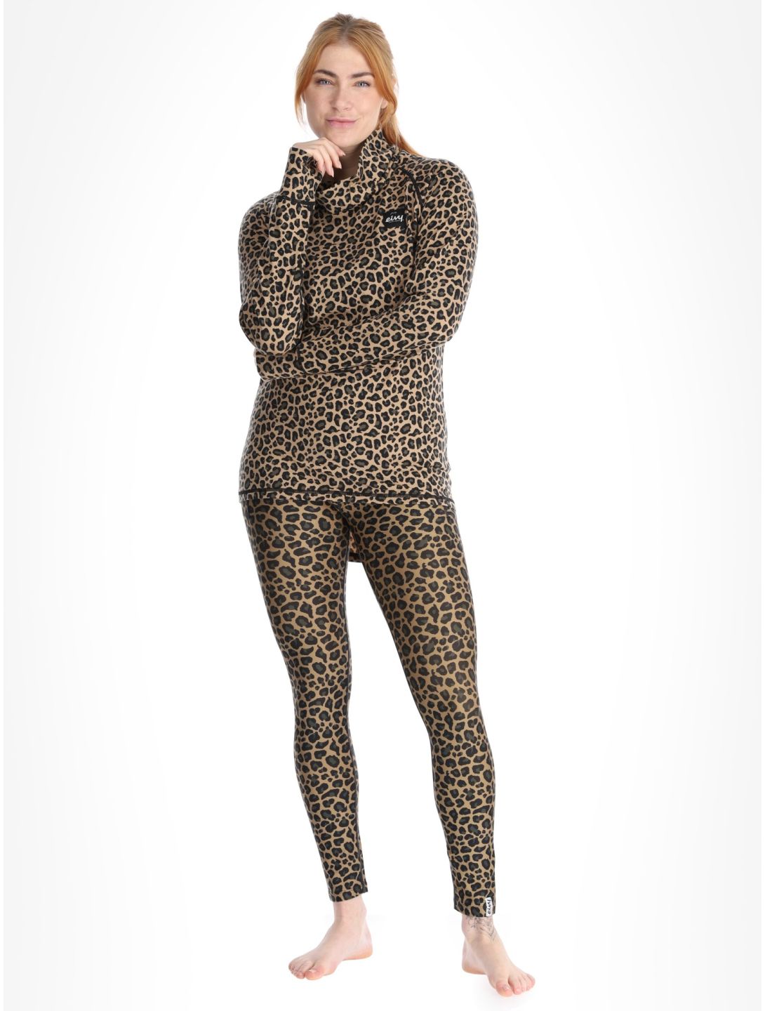 Eivy, Icecold Wool koszulka termoaktywna kobiety Leopard brązowy 