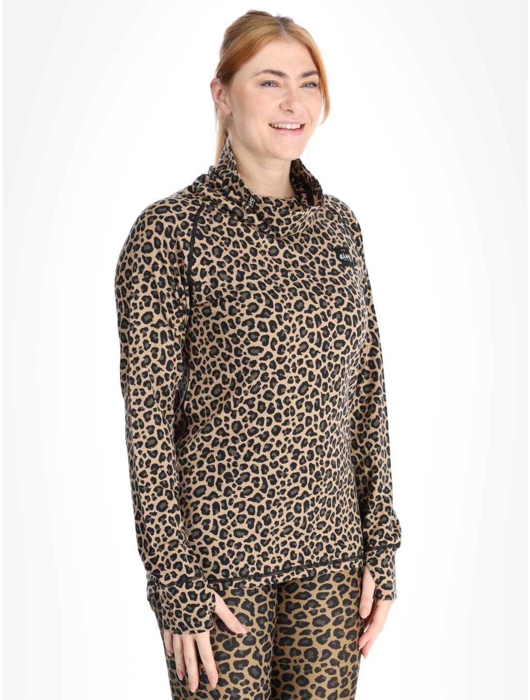 Eivy, Icecold Wool koszulka termoaktywna kobiety Leopard brązowy 