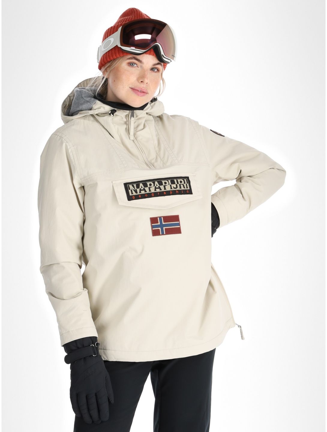 Napapijri, Rainforest W Winter 5 kurtka anorak kobiety Beige Silver beżowy 