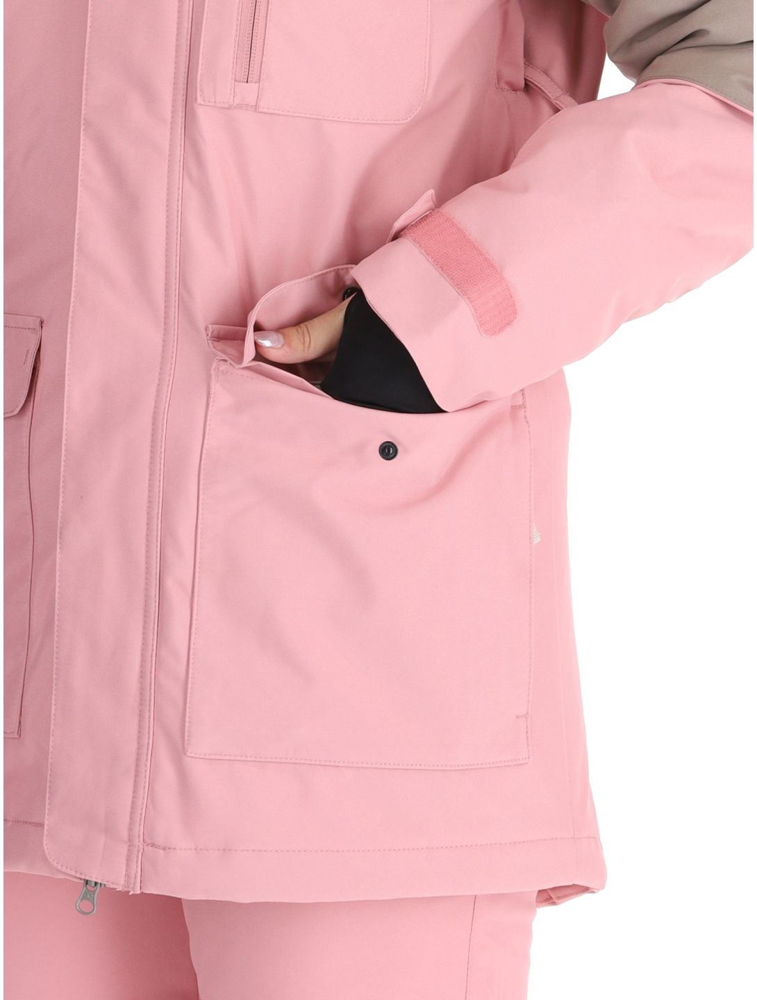 O'Neill, Utility Hybrid kurtka narciarska kobiety Genuine Pink Colour Block biały, brązowy, różowy 