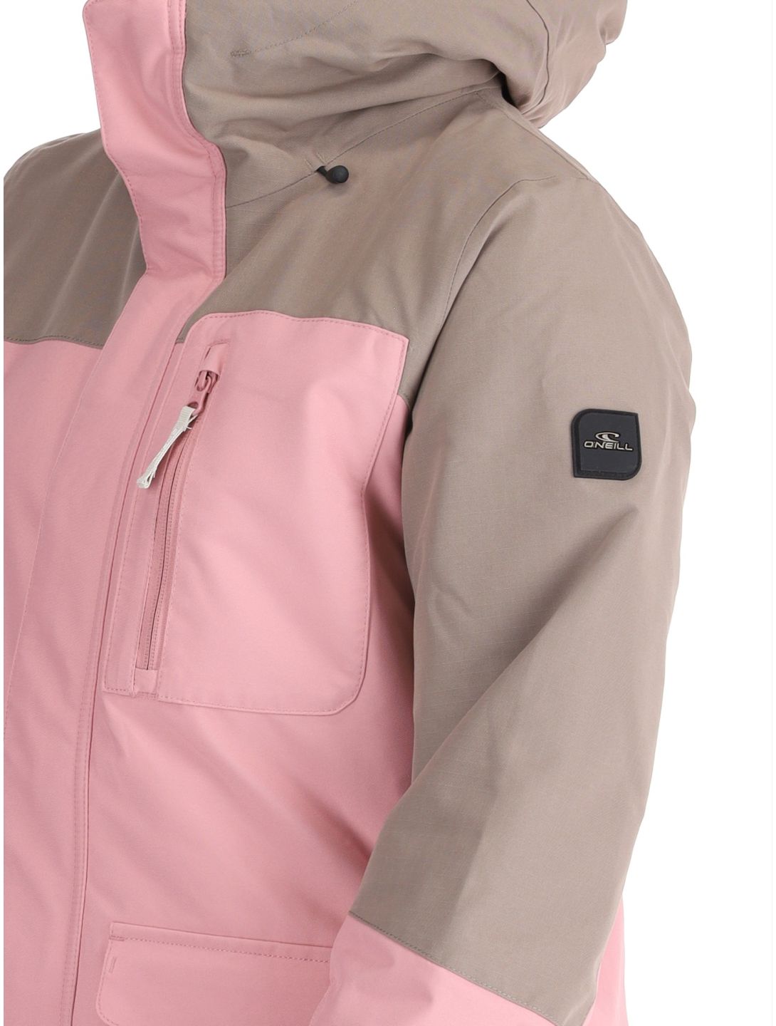 O'Neill, Utility Hybrid kurtka narciarska kobiety Genuine Pink Colour Block biały, brązowy, różowy 