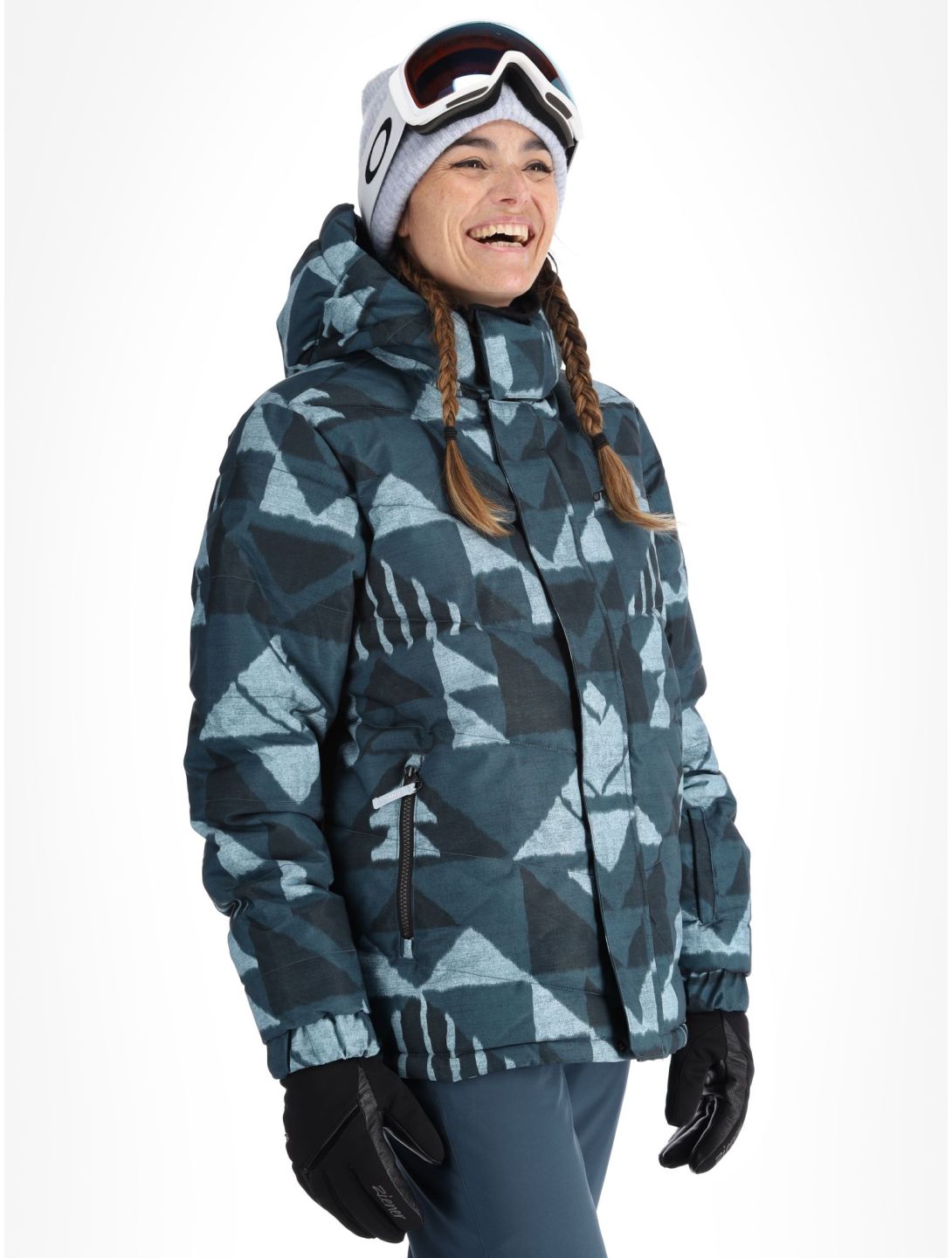 O'Neill, Z.E.N. Puffer Hybrid kurtka narciarska kobiety Blue Triangle Ikat niebieski 