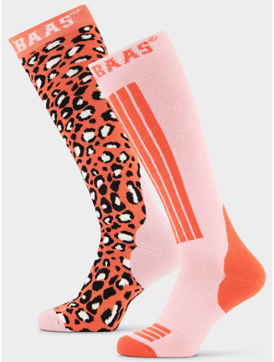 Poederbaas, Panther Ski Socks 2-pack skarpety narciarskie 2-pack unisex Orange Multi multicolor, pomarańczowy 