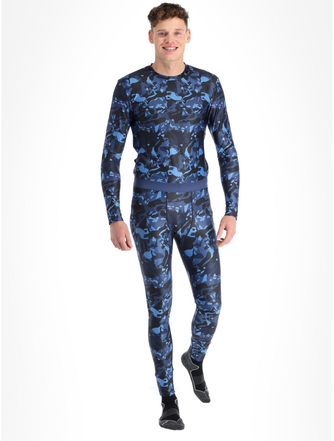 Poederbaas, Thermo Camo spodnie termoaktywne mężczyźni Navy niebieski 