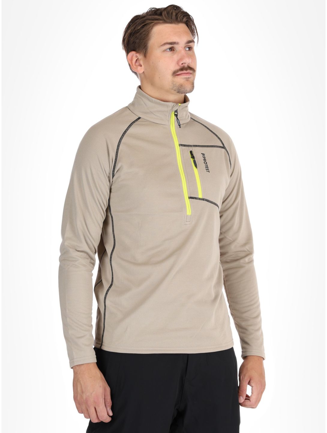 Protest, PRTKODY 1/4 zip bluza mężczyźni Bamboo Beige beżowy 