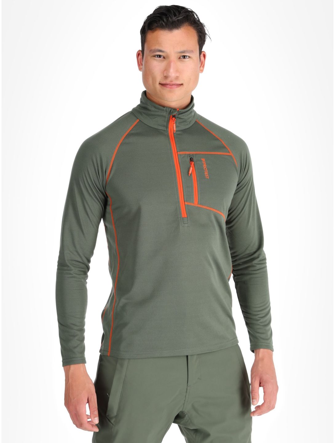 Protest, PRTKODY 1/4 zip bluza mężczyźni Thyme zielony 