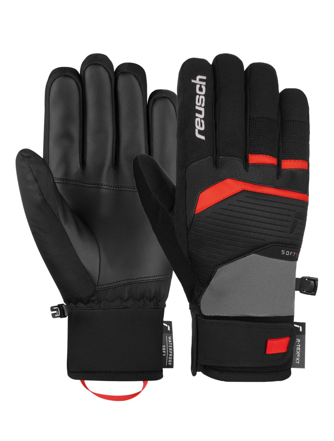 Reusch, Reusch Venom R-TEX® XT rękawiczki mężczyźni Steel Gray / Fire Red czerwony, szary 