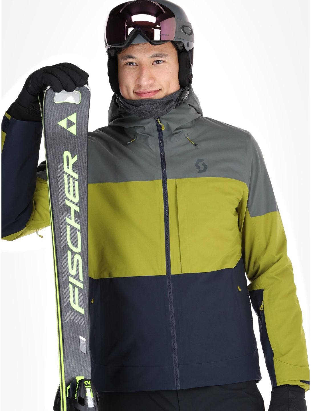 Scott, Jacket M's Ultimate Dryo 10 kurtka narciarska mężczyźni Shadow Grey / Meadow Green szary, zielony 