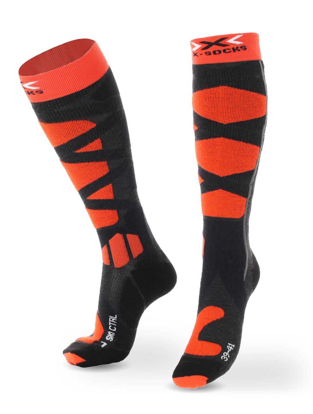 X-socks, Ski Control 4.0 skarpety narciarskie unisex Anthracite / Orange pomarańczowy, szary 