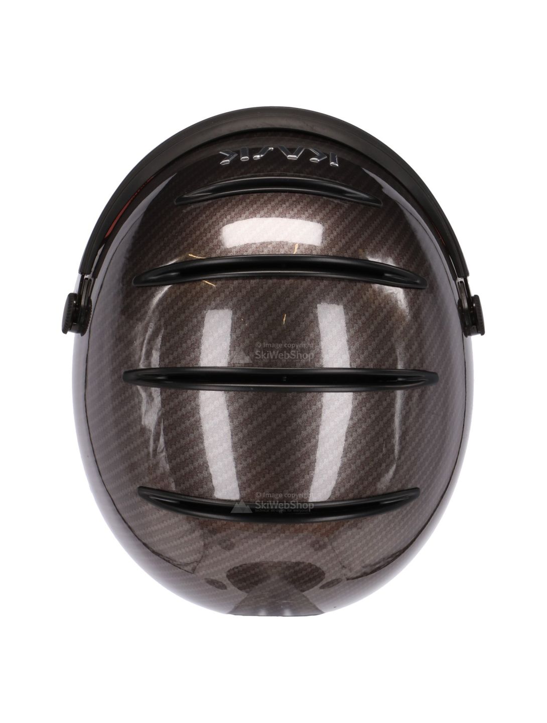 Kask Elite Pro, kask narciarski, ciemnoszary/brązowy, carbon/brown - złoty lustrzany wizjer