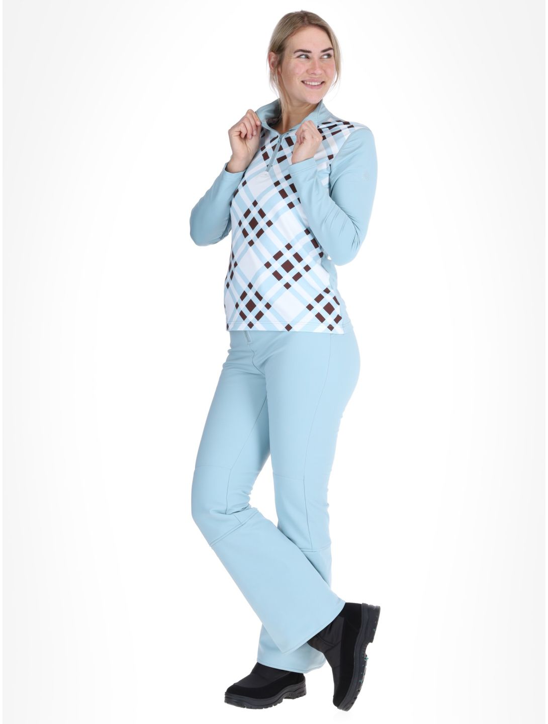 Poivre Blanc, Traditional 24PBH1940/WO/C bluza kobiety Cross Aloe Blue biały, niebieski 