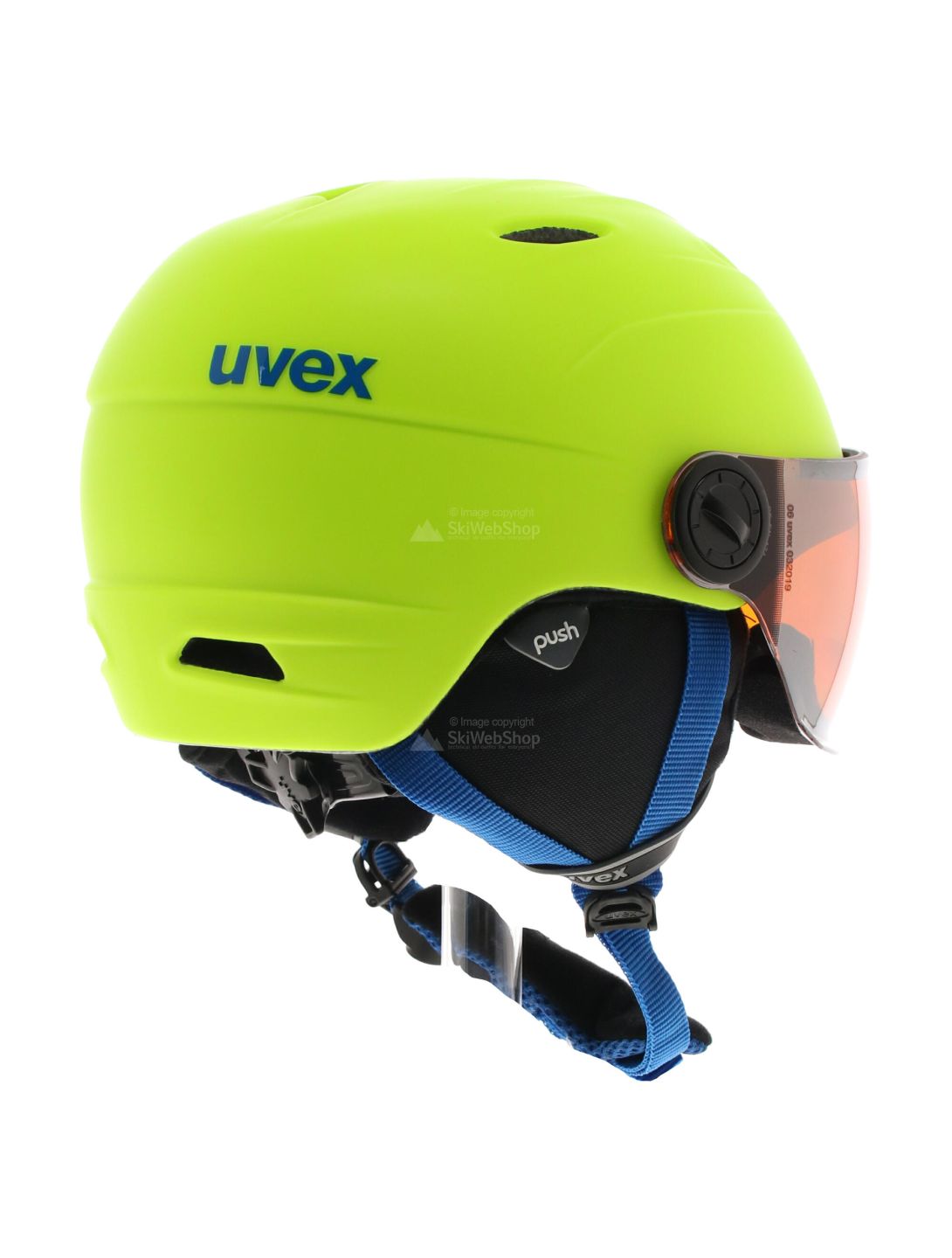 Uvex, Junior Visor Pro, Kask Z Szybą, Dzieci, Neon żółty | SkiWebShop